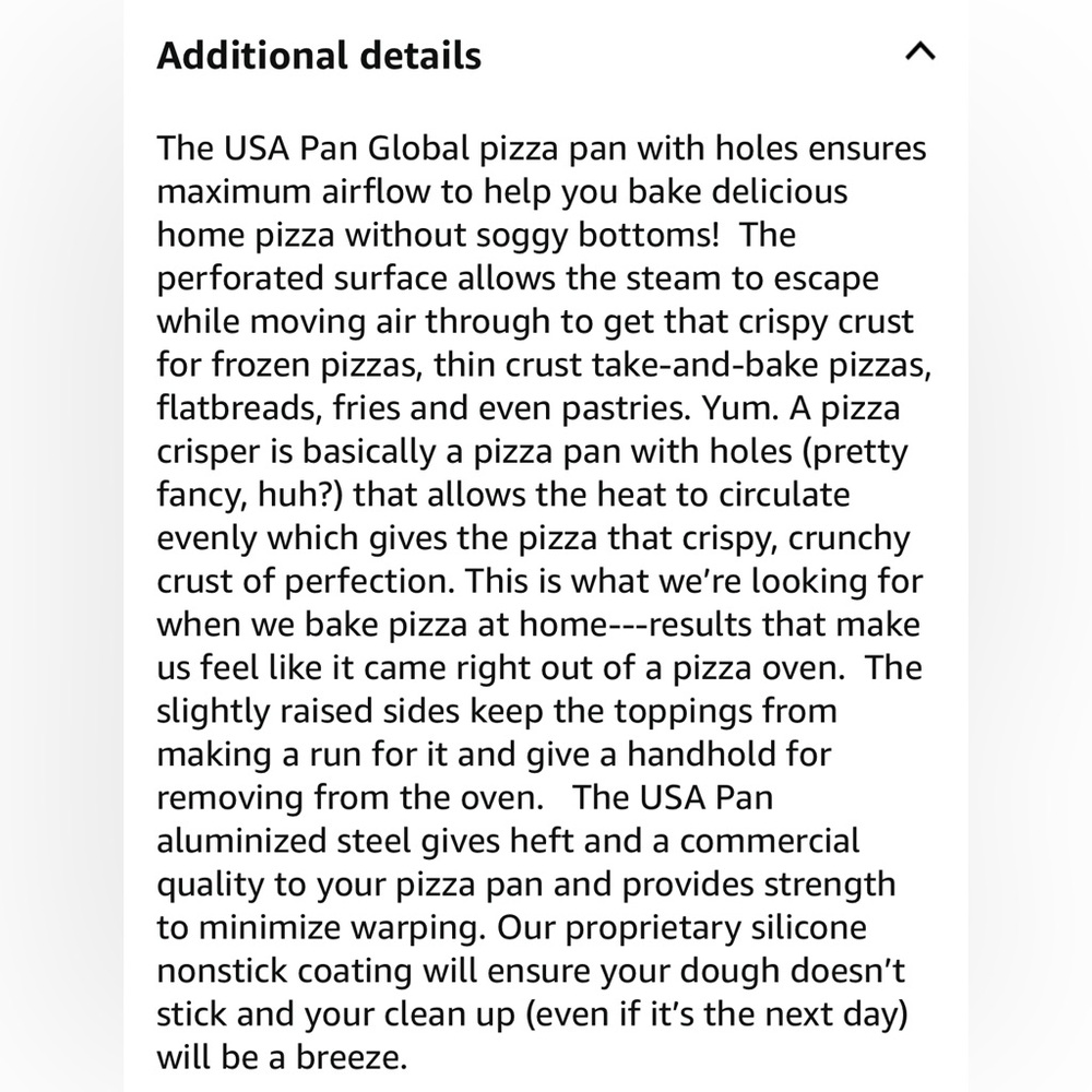 ๐ USA PAN Pizza Pan with Holes 13inch - Picture 4 of 7